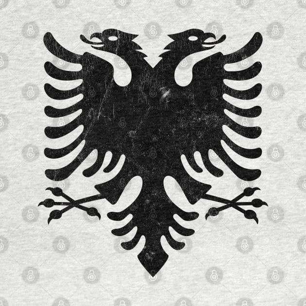 Albania // Faded Vintage Style Eagle Flag Design by DankFutura